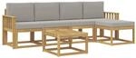 vidaXL Outdoor-Sofagarnitur 6-Tlg Wei&szlig; und Hellgrau 59 x 59 x 37 cm 3387520