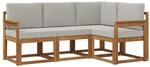 vidaXL Outdoor-Sofagarnitur mit Kissen 4 Stk Natur und Hellgrau 3366314