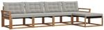 vidaXL Outdoor-Sofagarnitur mit Kissen 5-Tlg Natur und Hellgrau 3369362