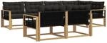 vidaXL Outdoor-Sofagarnitur mit Kissen 7 Stk Wei&szlig; und Schwarz 3388786