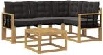 vidaXL Outdoor-Sofagarnitur mit Kissen 5-Tlg Wei&szlig; und Schwarz 3389458