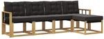 vidaXL Outdoor-Sofagarnitur mit Kissen 5-Tlg Wei&szlig; und Schwarz 3389386