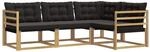 vidaXL Outdoor-Sofagarnitur mit Kissen 4 Stk Wei&szlig; und Schwarz 3388626