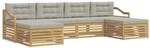 vidaXL Outdoor-Sofagarnitur 6 Stk Wei&szlig; und Hellgrau 3390941