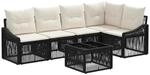 vidaXL Gartensofa-set 6 Stk Schwarz Poly-Rattan 3436006