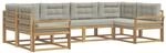 vidaXL Outdoor-Sofagarnitur mit Kissen 6 Stk Wei&szlig; und Hellgrau 3386935