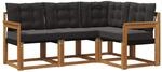 vidaXL Outdoor-Sofagarnitur mit Kissen 4-Tlg Natur und Schwarz 3368611