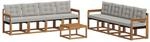 vidaXL Outdoor-Sofagarnitur mit Kissen 9-Tlg Natur und Hellgrau 3368514