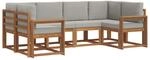 vidaXL Outdoor-Sofagarnitur mit Kissen 6-Tlg Natur und Hellgrau 3366889