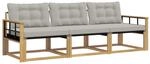 vidaXL Outdoor-Sofagarnitur mit Kissen 3 Stk Wei&szlig; und Hellgrau 3388377