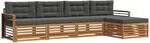 vidaXL Outdoor-Sofagarnitur mit Kissen 5-Tlg Natur und Anthrazit 3373312
