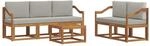 vidaXL Outdoor-Sofagarnitur mit Kissen 6 Stk Natur und Hellgrau 3366024