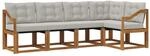 vidaXL Outdoor-Sofagarnitur mit Kissen 5-Tlg Natur und Hellgrau 3368674