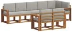 vidaXL Outdoor-Sofagarnitur mit Kissen 8 Stk Natur und Hellgrau 3366574
