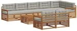 vidaXL Outdoor-Sofagarnitur mit Kissen 26-Tlg Natur und Hellgrau 3373686