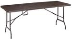 Relaxdays Gartentisch Kunststoff Metall Braun Klappbar 73 cm x 180 cm x 74 cm 11,8 kg