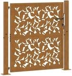 vidaXL Gartentor 105 x 105 cm Wetterfester Stahl Blattdesign 4100964
