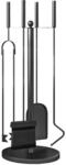 Outsunny Kaminbesteck Set 5 teilig Kaminzubeh&ouml;r Metall Schwarz