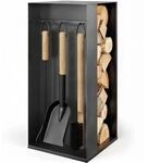 BLACK OAK Kaminbesteck ASPEN 4-Teilig &ndash; Kompaktes Kaminwerkzeug-Set aus Stahl