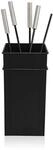 Relaxdays Kaminbesteck Eisen Schwarz 5-teilig mit St&auml;nder 35 cm x 16 cm x 16 cm 3 kg