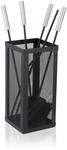 Relaxdays Kaminbesteck Eisen Edelstahl Schwarz 5-teilig 35 cm x 16 cm x 16 cm 2 kg