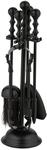 Relaxdays Kaminbesteck Metall Schwarz Feuerfest 41 cm x 11,5 cm 1,3 kg