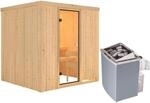 Woodfeeling Sauna Troms&ouml; inkl. 9 kW Ofen mit integr. Strg., Glast&uuml;r Bronziert