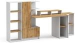 Vicco Schreibtisch Tomy Wei&szlig;/Goldkraft Eiche 150 x 120 5er Set Art Nr 59856