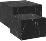 Tectake 2Er Set Couchtische Lacey 60 x 60 x 40 cm 50 x 50 x 35 cm Marmoroptik