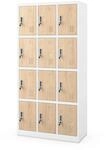 JAN NOWAK Spind F&auml;cherschrank Schlie&szlig;fachschrank mit 12 F&auml;chern MARCIN 185 x 90 x
