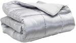 vidaXL Winterbettdecke Silber 200 x 140 cm Satin und Mikrofaser 42025861