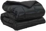 vidaXL Winterbettdecke Schwarz 220 x 140 cm Satin und Mikrofaser 42025854