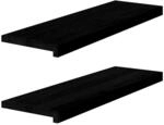 vidaXL Fensterb&auml;nke 2 Stk Dunkelbraun 80x25x2 cm Massivholz Eiche 4009182