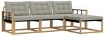 vidaXL Outdoor-Sofagarnitur mit Kissen 4 Stk Wei&szlig; und Hellgrau 3388569