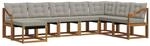 vidaXL Outdoor-Sofagarnitur mit Kissen 8-Tlg Natur und Hellgrau 3368962