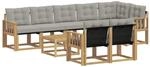 vidaXL Outdoor-Sofagarnitur mit Kissen 9-Tlg Wei&szlig; und Hellgrau 3389617