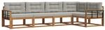 vidaXL Outdoor-Sofagarnitur mit Kissen 5-Tlg Natur und Hellgrau 3367589