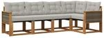 vidaXL Outdoor-Sofagarnitur mit Kissen 5 Stk Natur und Hellgrau 3381947