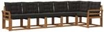 vidaXL Outdoor-Sofagarnitur mit Kissen 6-Tlg Natur und Schwarz 3368715