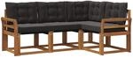 vidaXL Outdoor-Sofagarnitur mit Kissen 4-Tlg Natur und Schwarz 3368619