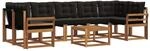 vidaXL Outdoor-Sofagarnitur mit Kissen 8-Tlg Natur und Schwarz 3368499