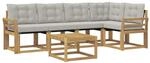vidaXL Outdoor-Sofagarnitur mit Kissen 6-Tlg Wei&szlig; und Hellgrau 3389501