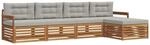vidaXL Outdoor-Sofagarnitur mit Kissen 5-Tlg Natur und Hellgrau 3373286
