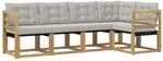 vidaXL Outdoor-Sofagarnitur mit Kissen 5-Tlg Wei&szlig; und Hellgrau 3389465