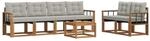 vidaXL Outdoor-Sofagarnitur mit Kissen 7-Tlg Natur und Hellgrau 3368430