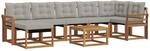vidaXL Outdoor-Sofagarnitur mit Kissen 8-Tlg Natur und Hellgrau 3368906