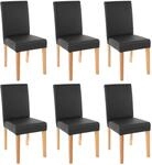MCW Esszimmerstuhl Littau Kunstleder 6er-Set Kunstleder Schwarz Matt Helle Beine