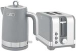 HOMCOM Wasserkocher- und Toaster-Set Stahl 23,6 x 16 x 27,6 cm Grau