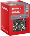 Fischer Schraube PowerFast II A2 Senkkopf TX Teilgewinde &Oslash; 5 x 80 mm 110 Stk