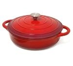 osoltus Gusseisen Bauernpfanne M Deckel Topf 28cm Emaille Rot